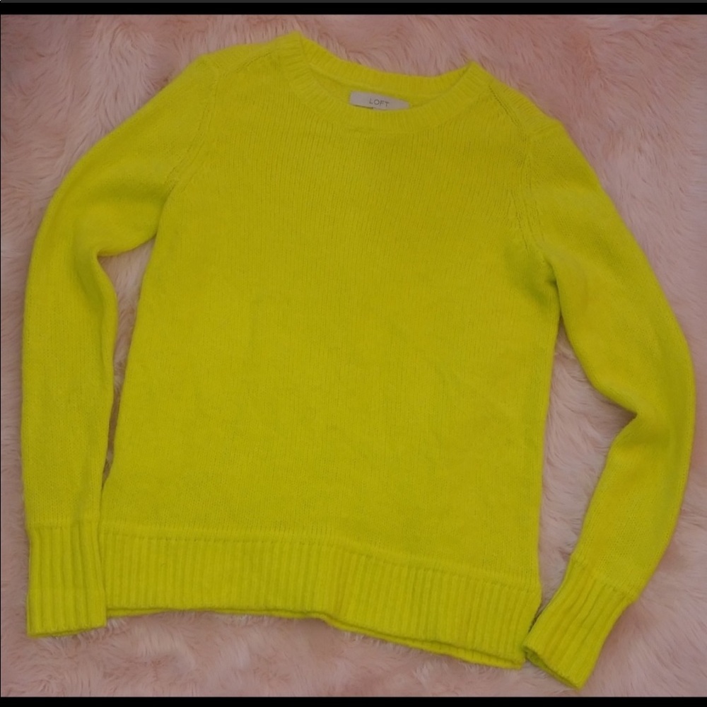 Loft bright yellow acrylic wool blend sweater